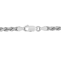 3.15mm Diamond Cut Rope Chain Necklace in Sterling Silver
