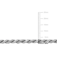 3.15mm Diamond Cut Rope Chain Necklace in Sterling Silver