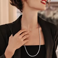 3.15mm Diamond Cut Rope Chain Necklace in Sterling Silver