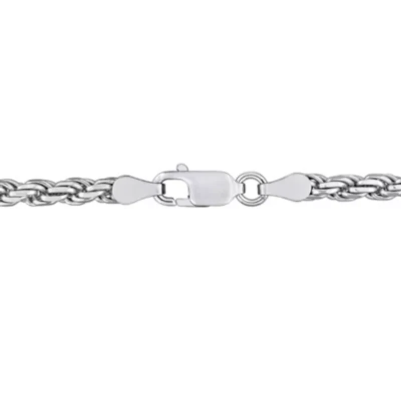 3.15mm Diamond Cut Rope Chain Necklace in Sterling Silver