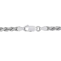 3.15mm Diamond Cut Rope Chain Necklace in Sterling Silver