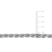 3.70mm Diamond Cut Rope Chain Bracelet in Sterling Silver