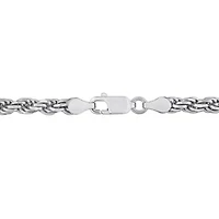 3.70mm Diamond Cut Rope Chain Bracelet in Sterling Silver