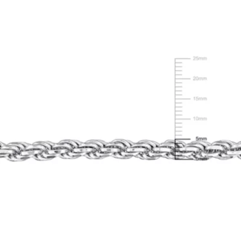 5mm Diamond Cut Rope Chain Necklace in Sterling Silver