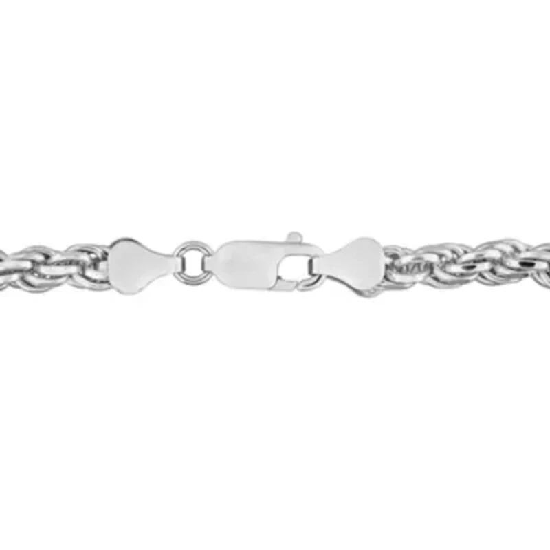 5mm Diamond Cut Rope Chain Necklace in Sterling Silver