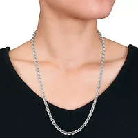 5mm Diamond Cut Rope Chain Necklace in Sterling Silver