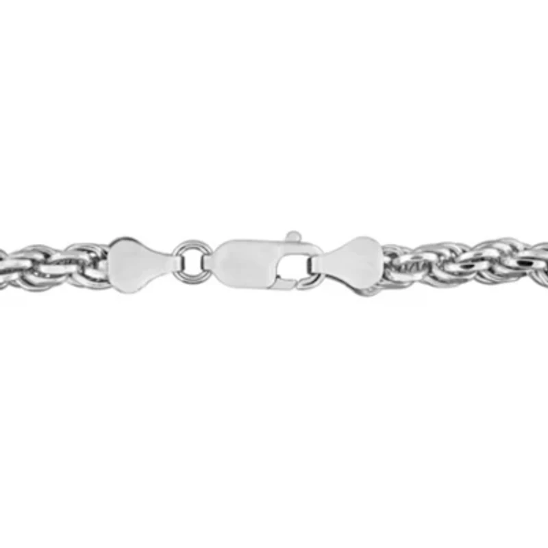 5mm Diamond Cut Rope Chain Necklace in Sterling Silver