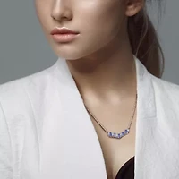 Tanzanite & White Topaz Necklace in Sterling Silver