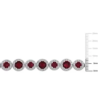 Lab Created Created White Sapphire & Created Ruby Bracelet in Sterling Silver