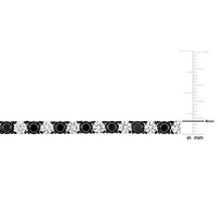 Lab Created Created White & Black Sapphire Tennis Necklace & Bracelet Set in Black Rhodium Plated Sterling Silver