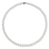 7-8 mm Cultured Freshwater Pearl Necklace with Brass Ball Clasp