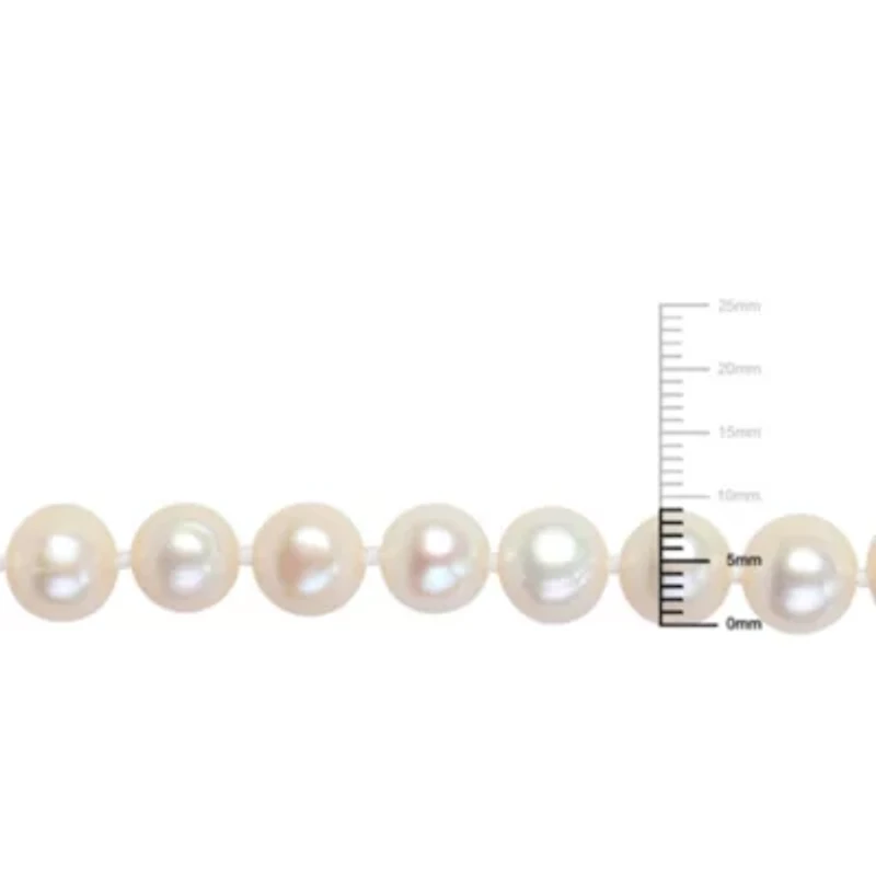 6-7 mm Cultured Freshwater Pearl Necklace with Brass Ball Clasp
