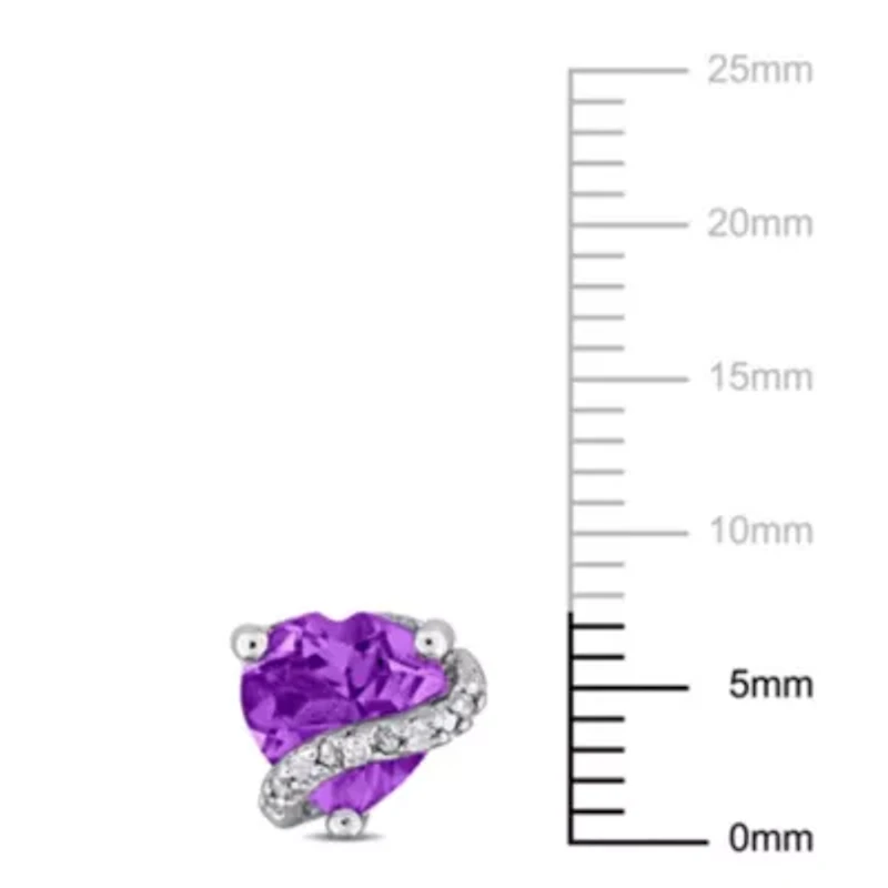 Amethyst Fashion Post Earrings in Sterling Silver