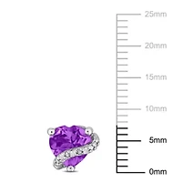 Amethyst Fashion Post Earrings in Sterling Silver