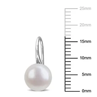 8-9 mm Freshwater Cultured Shepherd hook Pearl Earrings in Sterling Silver