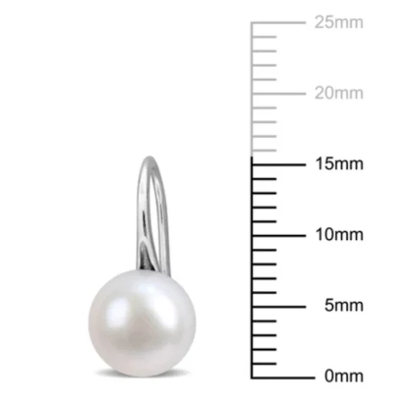 7-8 mm Freshwater Cultured Shepherd hook Pearl Earrings in Sterling Silver