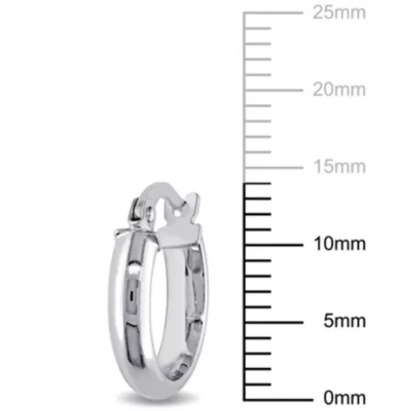 14mm Hoop Earrings in 10k Polished White Gold