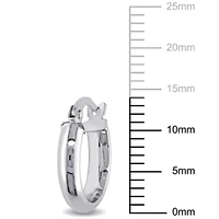 14mm Hoop Earrings in 10k Polished White Gold