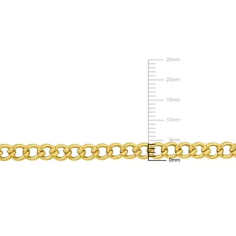 4.1mm Curb Chain Anklet in 14k Yellow Gold, 9 in