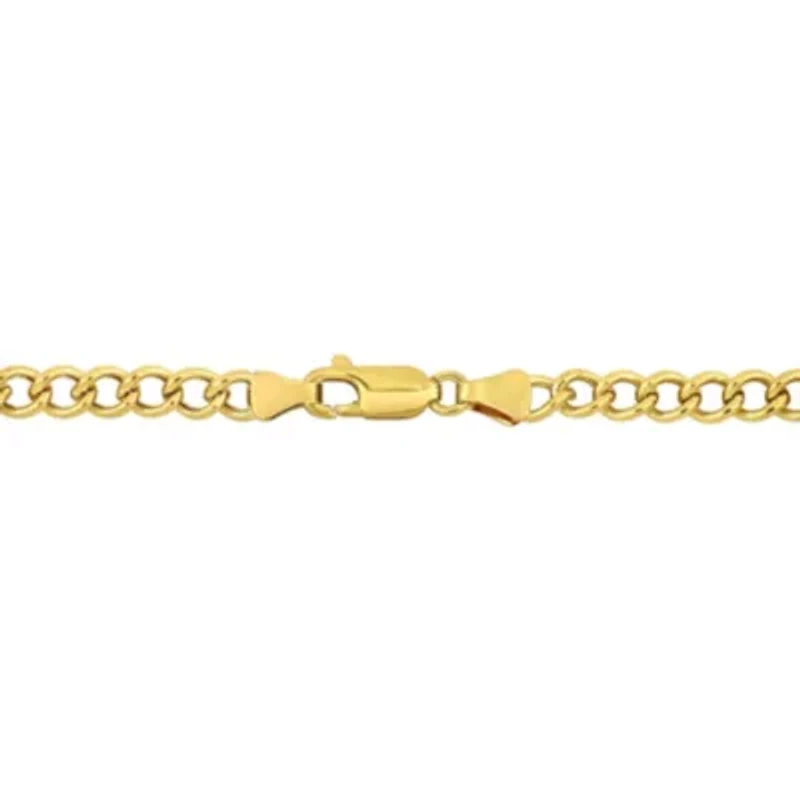 4.1mm Curb Chain Anklet in 14k Yellow Gold, 9 in
