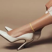 3.5mm Flex Herringbone Chain Anklet in 10k Yellow Gold, 9 in