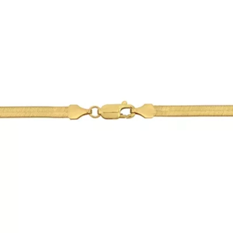 3.5mm Flex Herringbone Chain Anklet in 10k Yellow Gold, 9 in