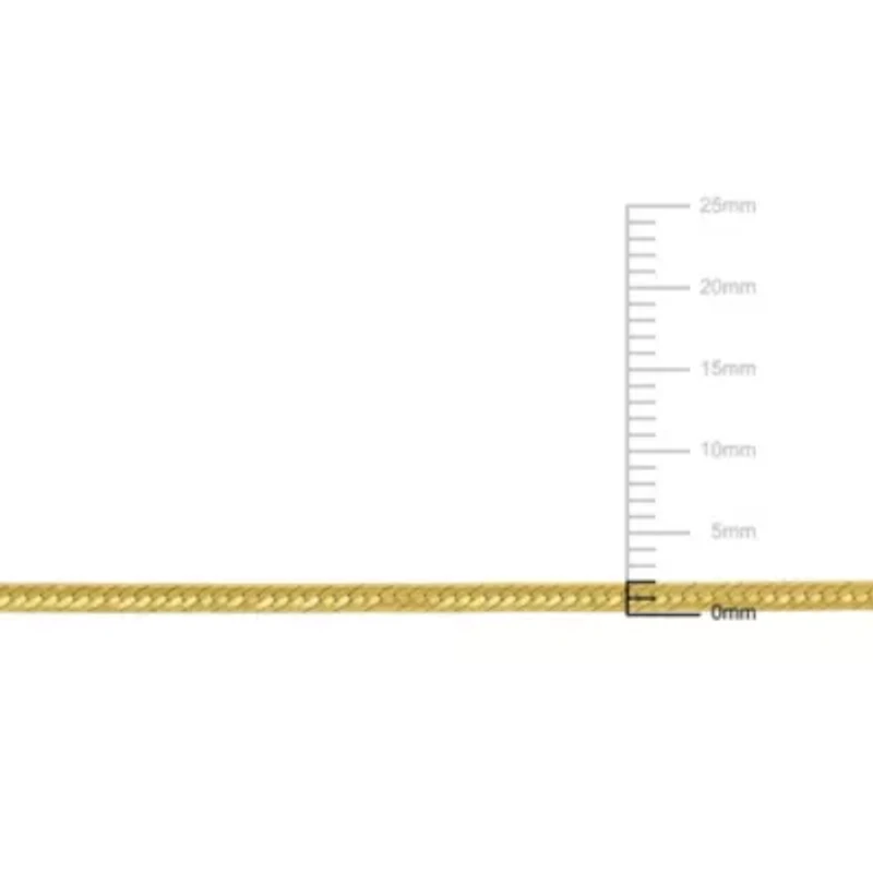 2mm Herringbone Chain Anklet in 10k Yellow Gold, 9 in