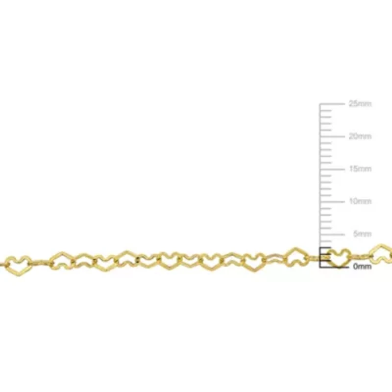 3mm Heart Link Anklet in 14k Yellow Gold, 9 in.