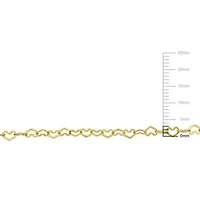 3mm Heart Link Anklet in 14k Yellow Gold, 9 in.