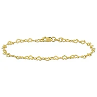 3mm Heart Link Bracelet in 14k Yellow Gold, 7.5 in.