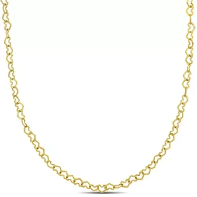3mm Heart Link Necklace in 14k Yellow Gold, 18 in.