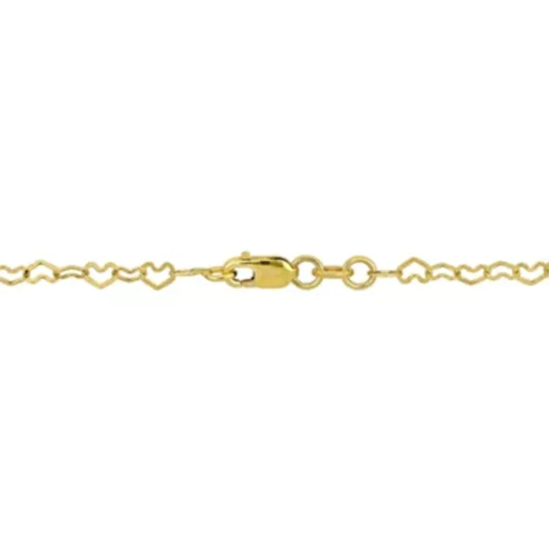 3mm Heart Link Necklace in 14k Yellow Gold, 18 in.