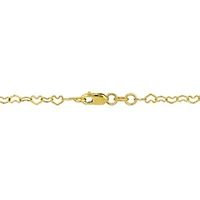 3mm Heart Link Necklace in 14k Yellow Gold, 18 in.