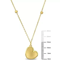 11.5mm Heart Pendant with Chain in 14k Yellow Gold, 18 in