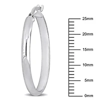 29mm Oval Hoop Earrings in 10k White Gold