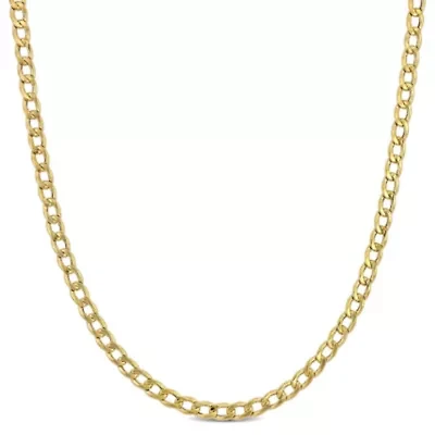 3.8mm Curb Link Necklace in 10k Yellow Gold, 24 in