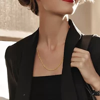 3.8mm Curb Link Necklace in 10k Yellow Gold, 24 in