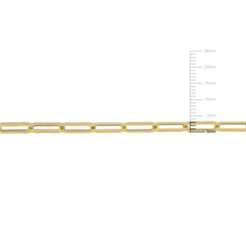 2-Piece Set of Mens 3.3mm Polished Paperclip Chain Necklace and Bracelet Set 14k Yellow Gold, 24" & 9"