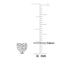 Lab Created Lab Grown Heart Diamond Post Earrings in 14k White Gold