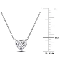 Lab Created Lab Grown Diamond Pendant With Chain in 14k White Gold, 17"