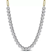 Lab Created Lab Grown Diamond Necklace in 14k White Yellow Gold, 16 "