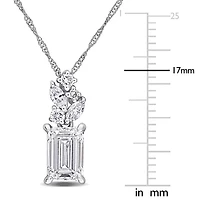 Lab Created Lab Grown Diamond Pendant With Chain in 14k White Gold, 17"