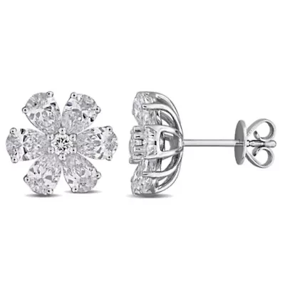 Lab Created Lab Grown Diamonds Post Earrings in 14k White Gold
