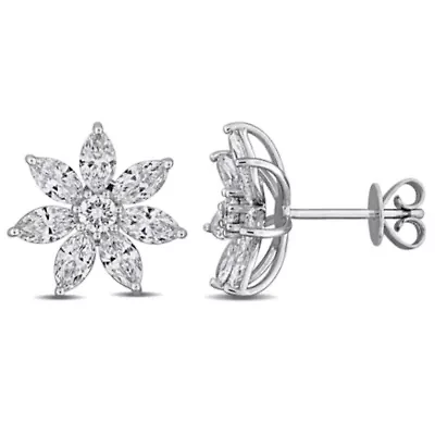 Lab Created Lab Grown Diamonds Post Earrings in 14k White Gold