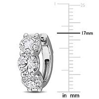 Lab Created Lab Grown Diamond Hoop Earrings in 14k White Gold