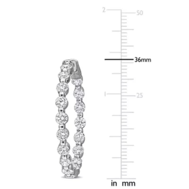 Lab Grown Diamond Hoop Earrings in 14k White Gold