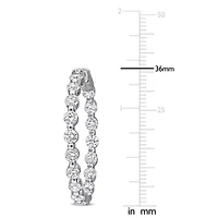 Lab Grown Diamond Hoop Earrings in 14k White Gold