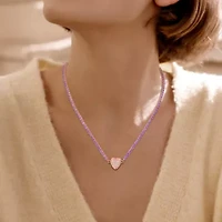 Lab Created Gemstone & White Sapphire Heart Necklace