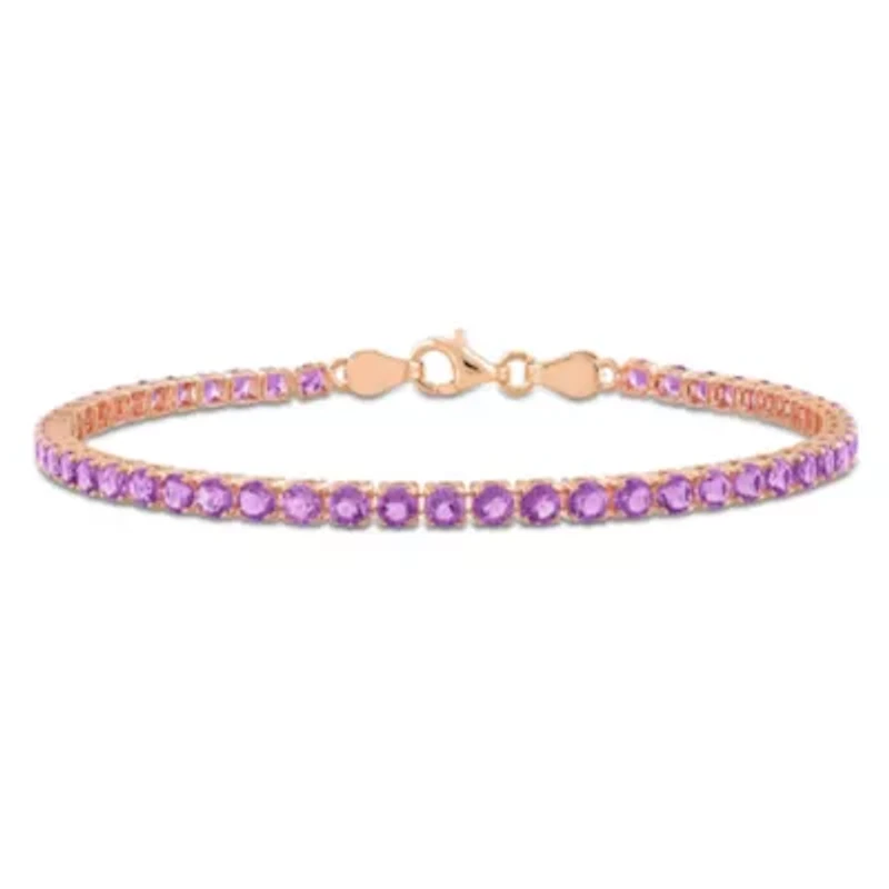 Amethyst Bracelet in Rose Plated Sterling Silver
