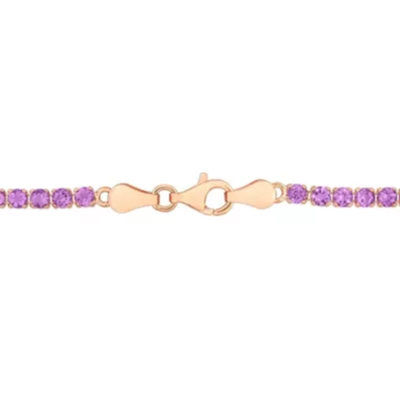 Amethyst Bracelet in Rose Plated Sterling Silver